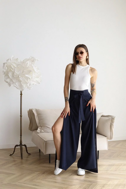 Freya™ - Rosetta Wide Linen Trousers