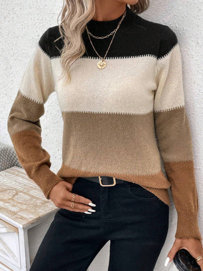 BRIGID | CONTRAST KNIT SWEATER