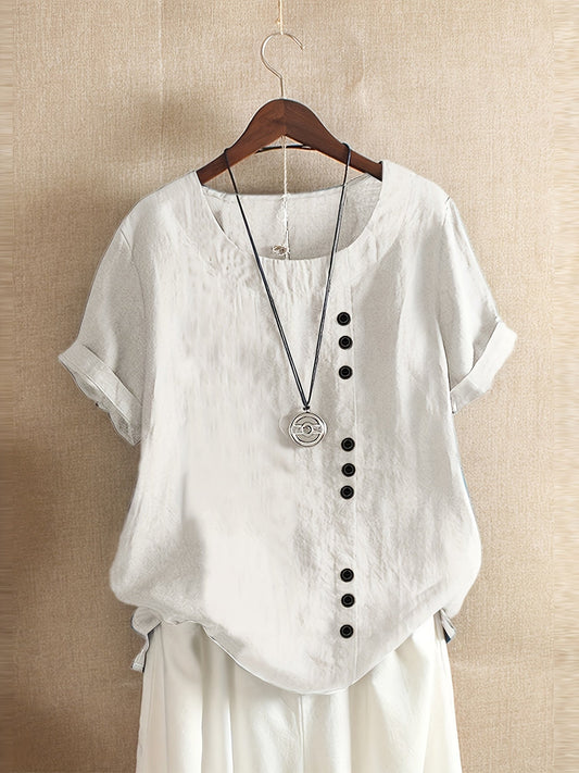 Jenny | Casual Button Decor Blouse