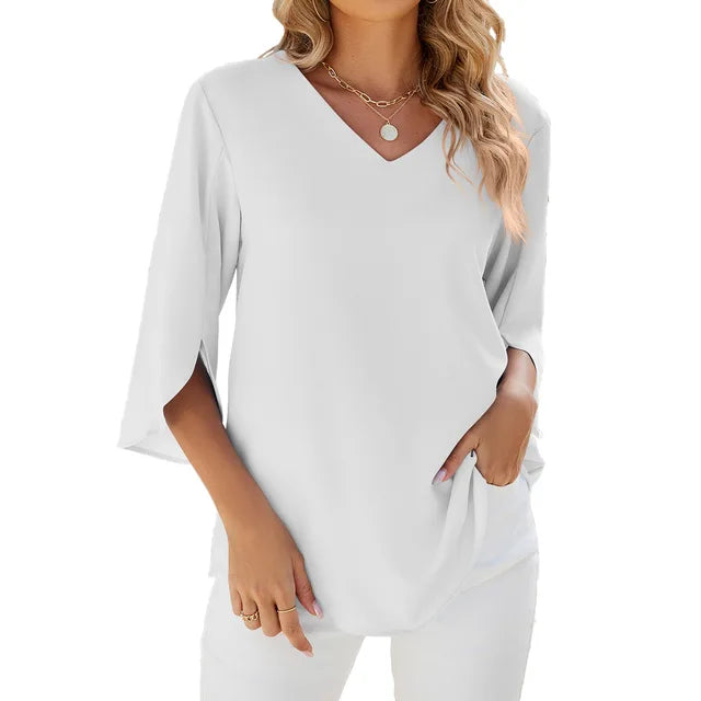 Ciana | Elegant V-Neck Blouse